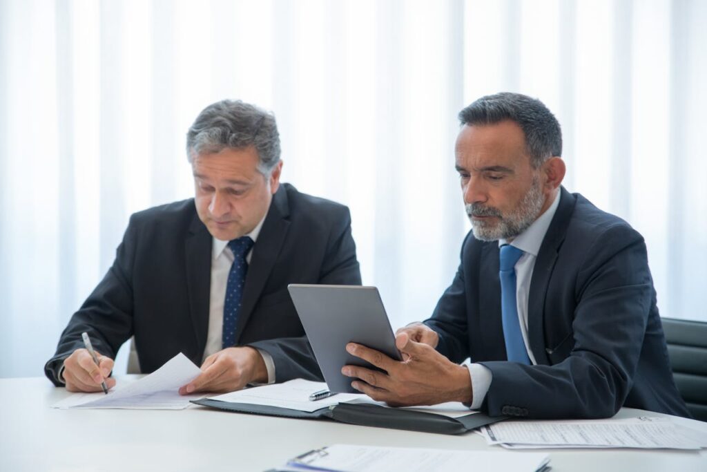 Men Sitting at the Table